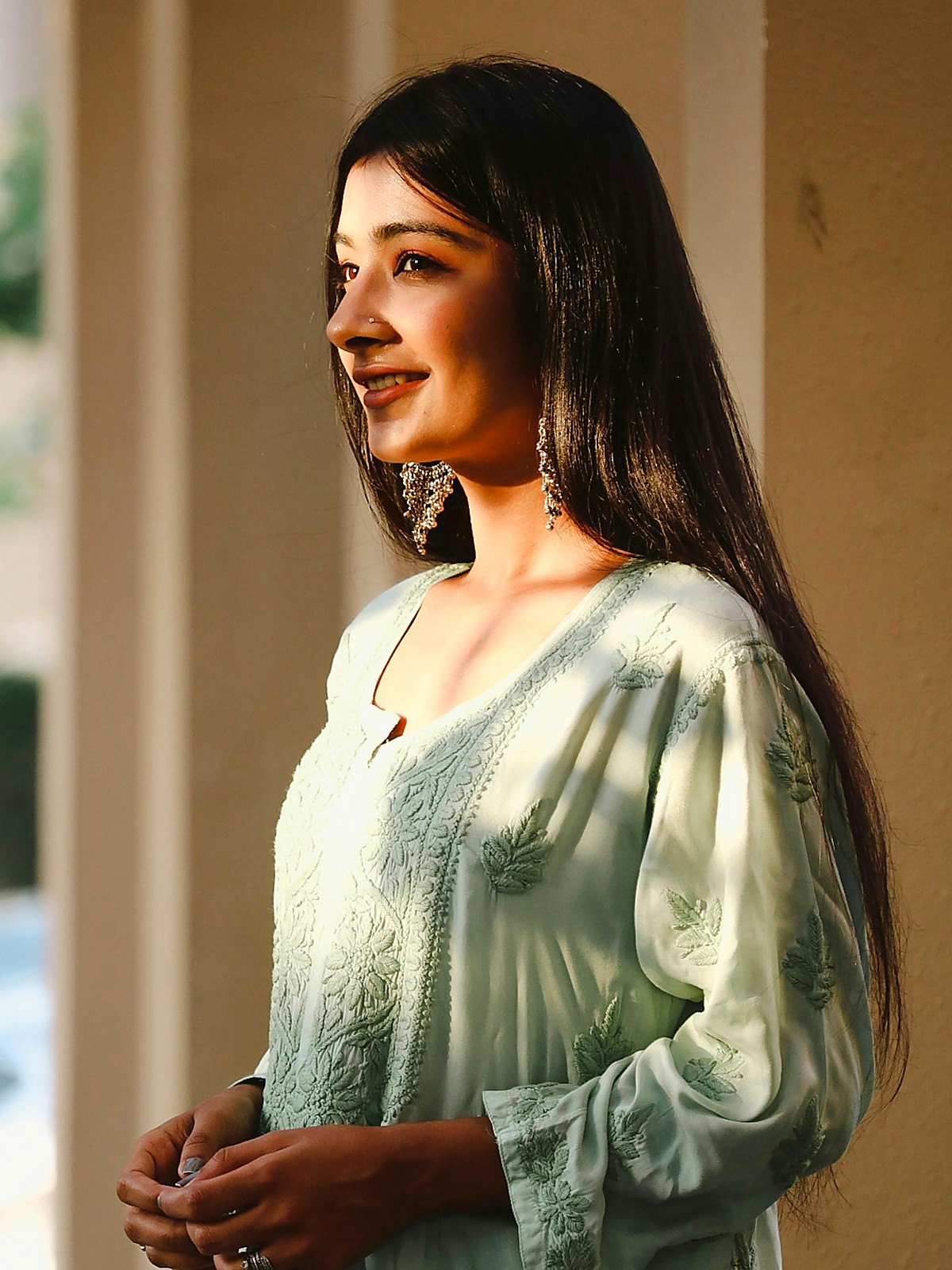 Pistachio Chikankari Kurti